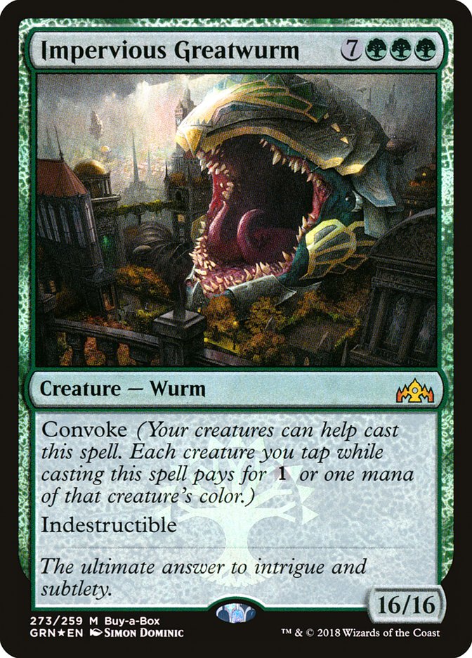 Impervious Greatwurm (Buy-A-Box) [Guilds of Ravnica] | Kessel Run Games Inc. 