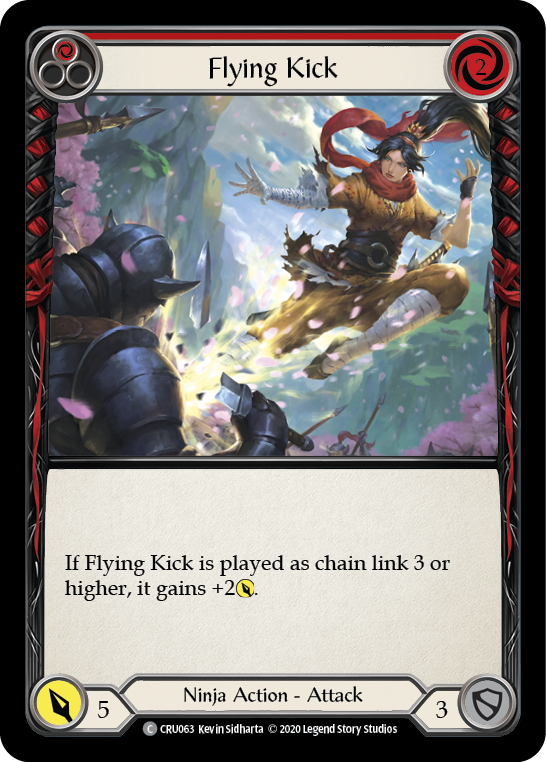 Flying Kick (Red) [CRU063] (Crucible of War)  1st Edition Rainbow Foil | Kessel Run Games Inc. 