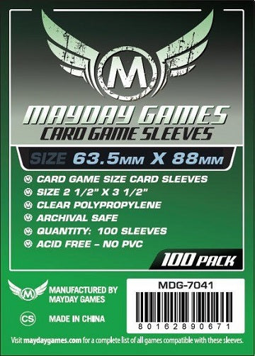 Mayday Games Standard Card Sleeves (63.5X88mm) | Kessel Run Games Inc. 