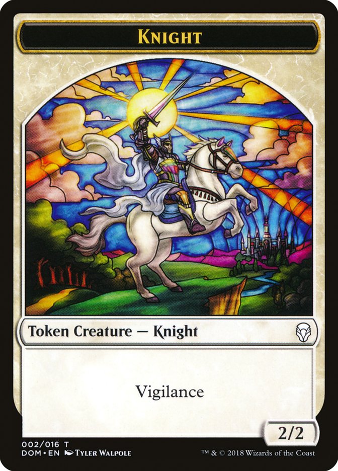 Knight Token (002/016) [Dominaria Tokens] | Kessel Run Games Inc. 