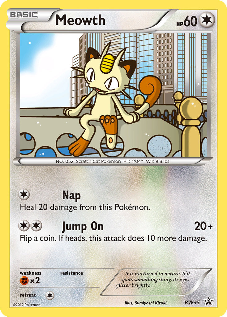 Meowth (BW35) (Cosmos Holo) [Black & White: Black Star Promos] | Kessel Run Games Inc. 