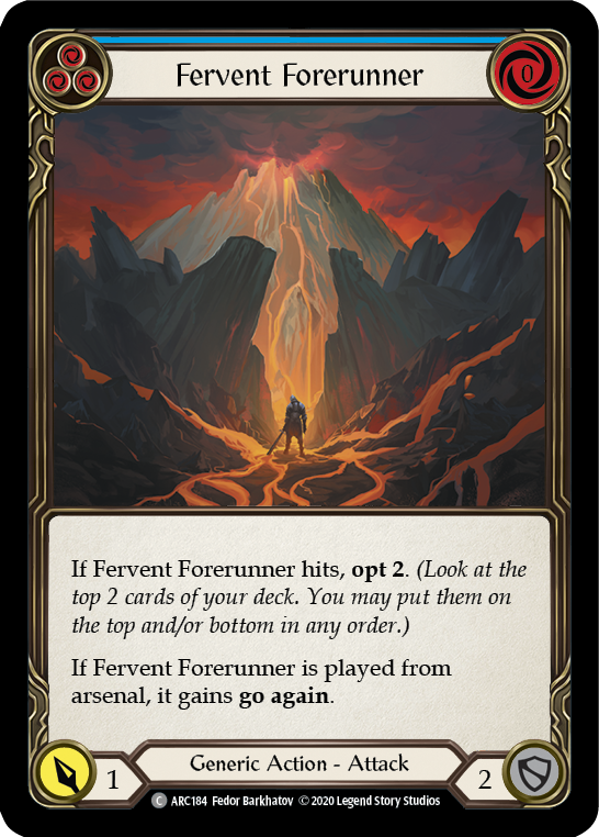 Fervent Forerunner (Blue) [U-ARC184] (Arcane Rising Unlimited)  Unlimited Rainbow Foil | Kessel Run Games Inc. 