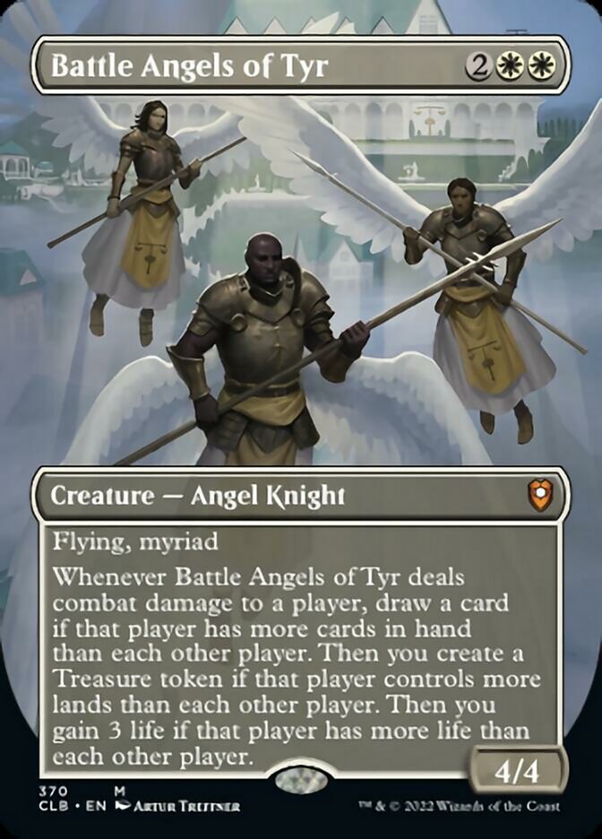 Battle Angels of Tyr (Borderless Alternate Art) [Commander Legends: Battle for Baldur's Gate] | Kessel Run Games Inc. 
