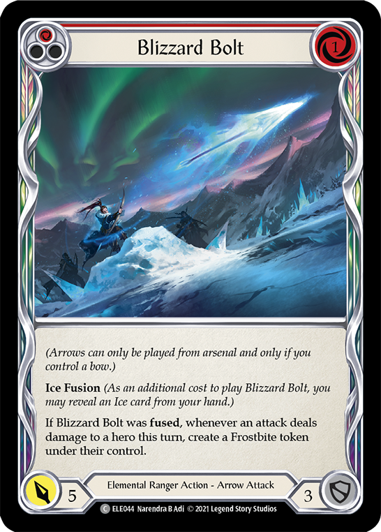 Blizzard Bolt (Red) [ELE044] (Tales of Aria)  1st Edition Rainbow Foil | Kessel Run Games Inc. 