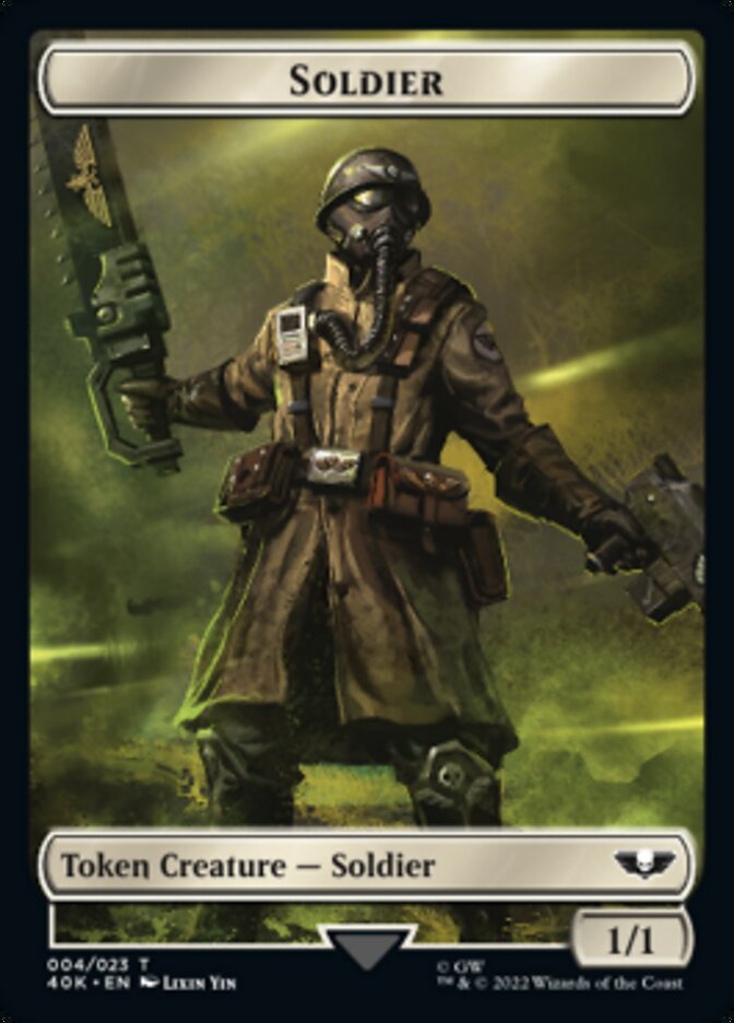 Soldier (004) // Vanguard Suppressor Double-Sided Token (Surge Foil) [Warhammer 40,000 Tokens] | Kessel Run Games Inc. 