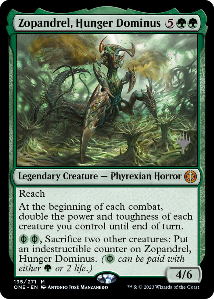 Zopandrel, Hunger Dominus (Promo Pack) [Phyrexia: All Will Be One Promos] | Kessel Run Games Inc. 