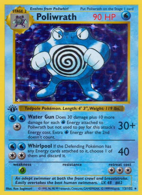 Poliwrath (13/102) (Shadowless) [Base Set 1st Edition] | Kessel Run Games Inc. 