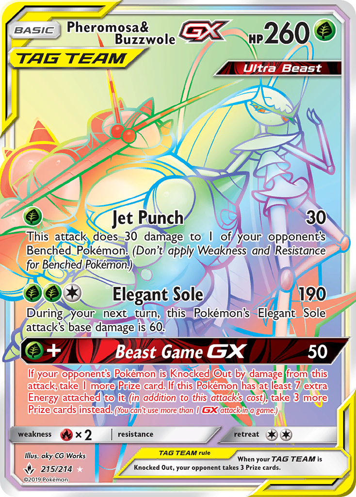 Pheromosa & Buzzwole GX (215/214) [Sun & Moon: Unbroken Bonds] | Kessel Run Games Inc. 