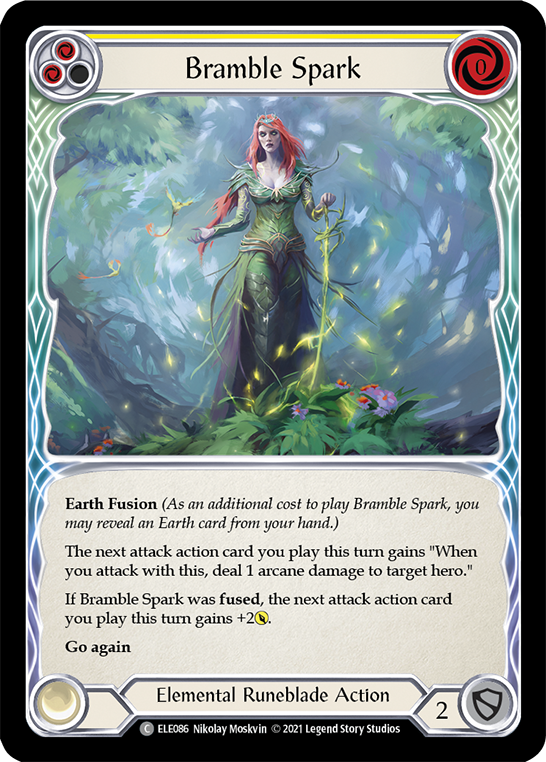 Bramble Spark (Yellow) [ELE086] (Tales of Aria)  1st Edition Rainbow Foil | Kessel Run Games Inc. 