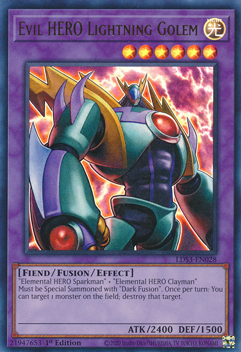 Evil HERO Lightning Golem [LDS3-EN028] Ultra Rare | Kessel Run Games Inc. 