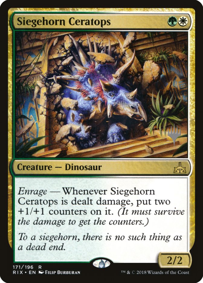 Siegehorn Ceratops (Promo Pack) [Rivals of Ixalan Promos] | Kessel Run Games Inc. 