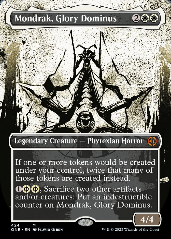 Mondrak, Glory Dominus (Borderless Ichor Step-and-Compleat Foil) [Phyrexia: All Will Be One] | Kessel Run Games Inc. 
