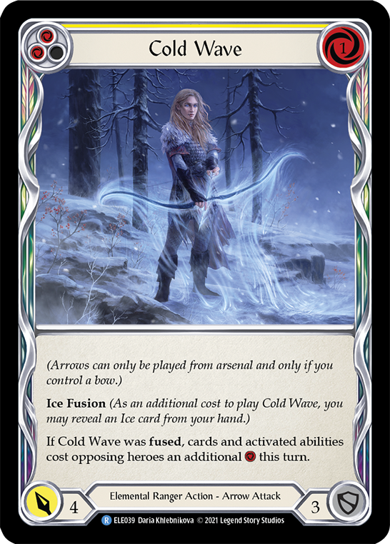 Cold Wave (Yellow) [ELE039] (Tales of Aria)  1st Edition Rainbow Foil | Kessel Run Games Inc. 