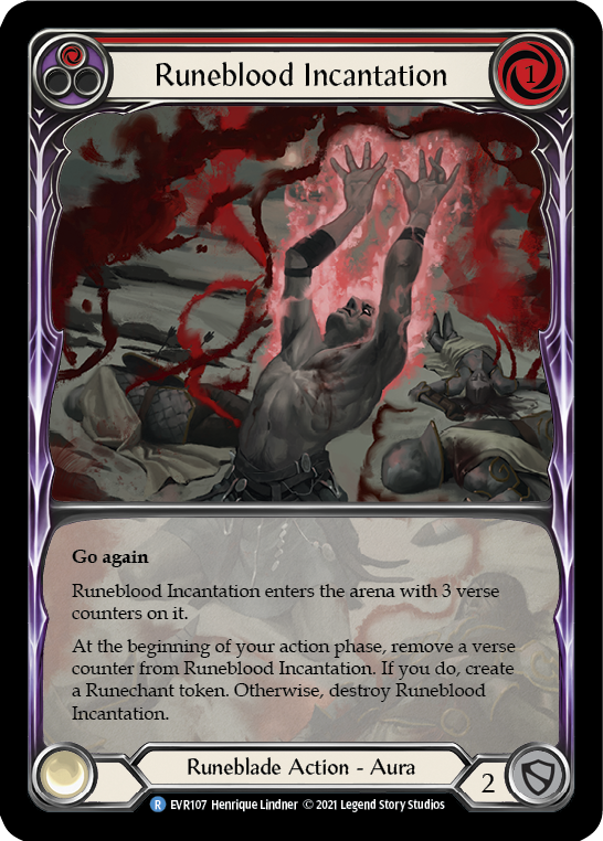 Runeblood Incantation (Red) [EVR107] (Everfest)  1st Edition Extended Art Rainbow Foil | Kessel Run Games Inc. 