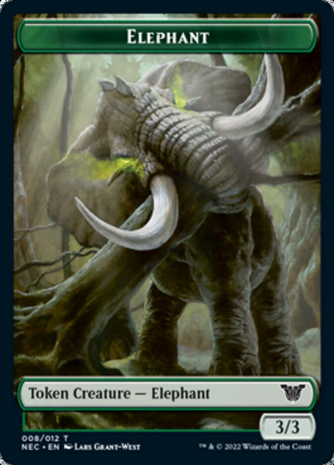 Angel // Elephant Double-Sided Token [Kamigawa: Neon Dynasty Commander Tokens] | Kessel Run Games Inc. 