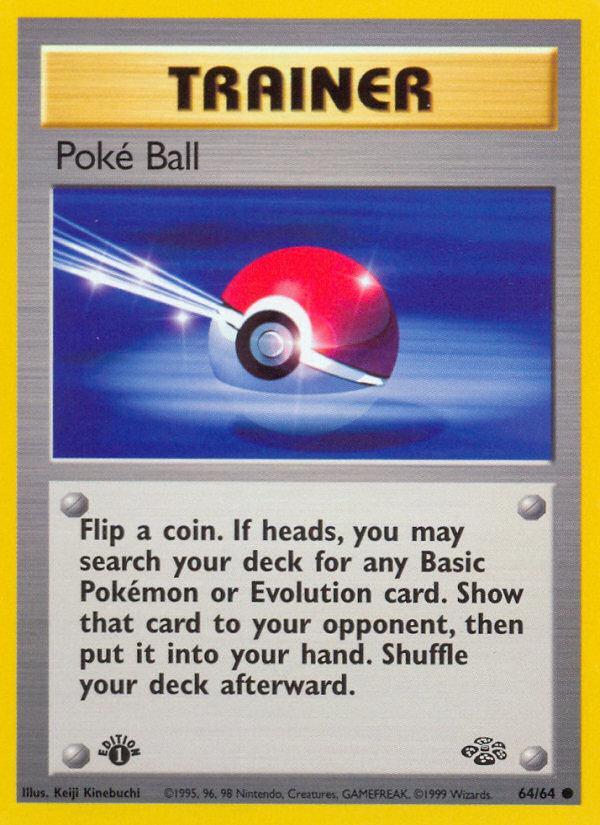 Poke Ball (64/64) [Jungle 1st Edition] | Kessel Run Games Inc. 