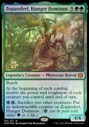 Zopandrel, Hunger Dominus [Phyrexia: All Will Be One Prerelease Promos] | Kessel Run Games Inc. 
