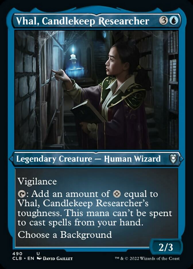 Vhal, Candlekeep Researcher (Foil Etched) [Commander Legends: Battle for Baldur's Gate] | Kessel Run Games Inc. 