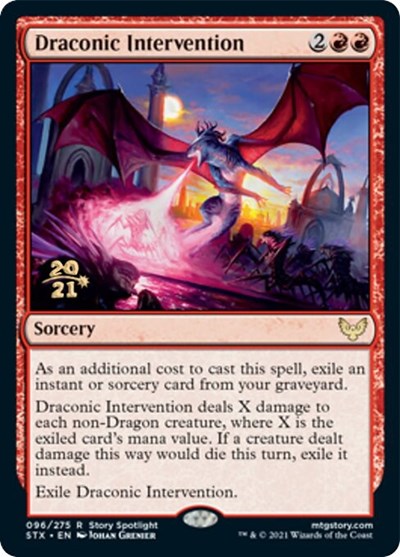 Draconic Intervention [Strixhaven: School of Mages Prerelease Promos] | Kessel Run Games Inc. 