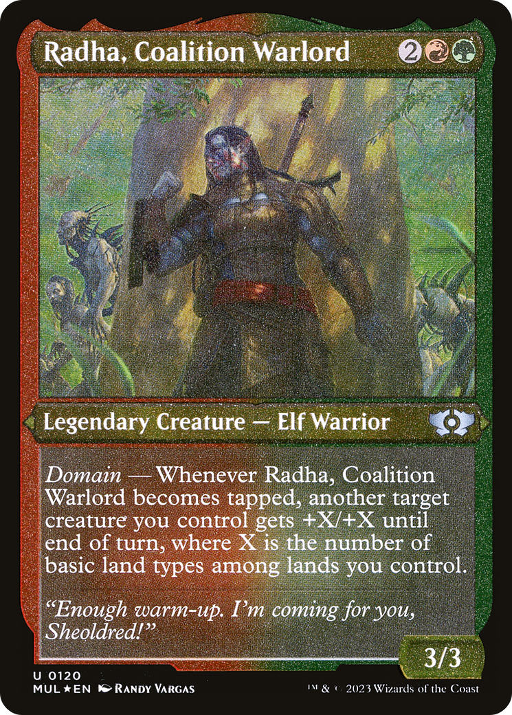 Radha, Coalition Warlord (Foil Etched) [Multiverse Legends] | Kessel Run Games Inc. 