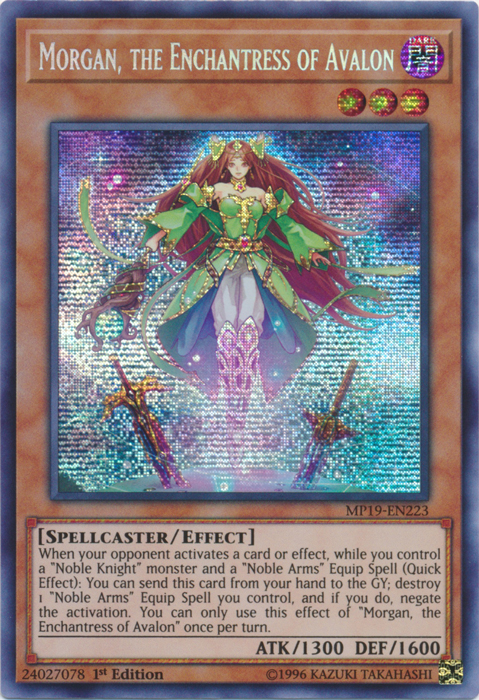 Morgan, the Enchantress of Avalon [MP19-EN223] Prismatic Secret Rare | Kessel Run Games Inc. 