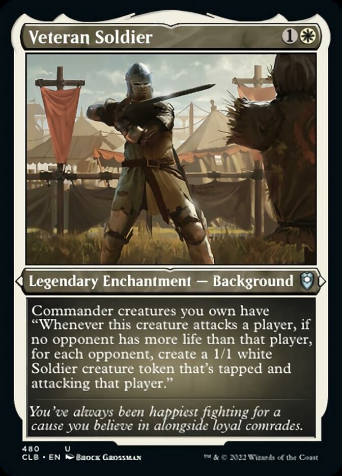 Veteran Soldier (Foil Etched) [Commander Legends: Battle for Baldur's Gate] | Kessel Run Games Inc. 