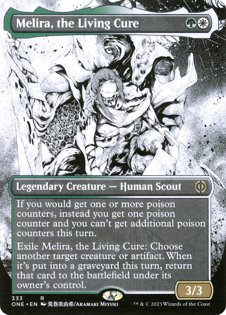 Melira, the Living Cure (Borderless Manga) [Phyrexia: All Will Be One] | Kessel Run Games Inc. 