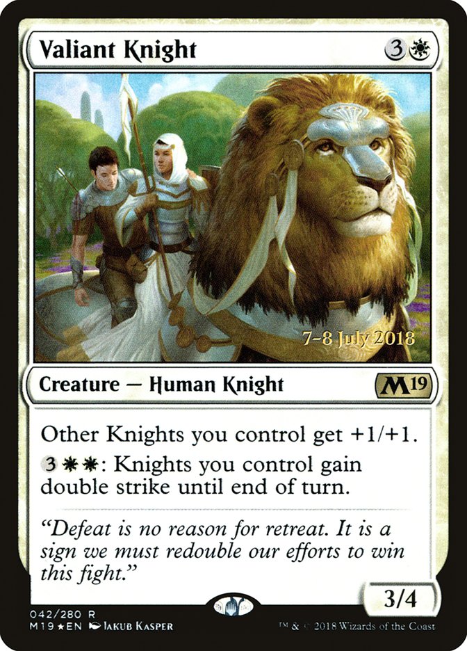 Valiant Knight [Core Set 2019 Prerelease Promos] | Kessel Run Games Inc. 