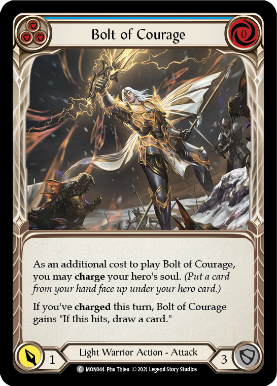 Bolt of Courage (Blue) [MON044] (Monarch)  1st Edition Normal | Kessel Run Games Inc. 