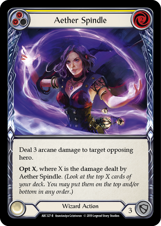 Aether Spindle (Yellow) [ARC127-R] (Arcane Rising)  1st Edition Normal | Kessel Run Games Inc. 
