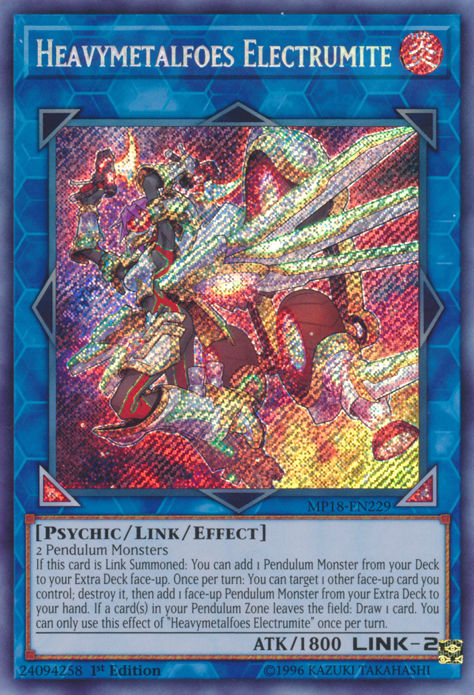 Heavymetalfoes Electrumite [MP18-EN229] Secret Rare | Kessel Run Games Inc. 