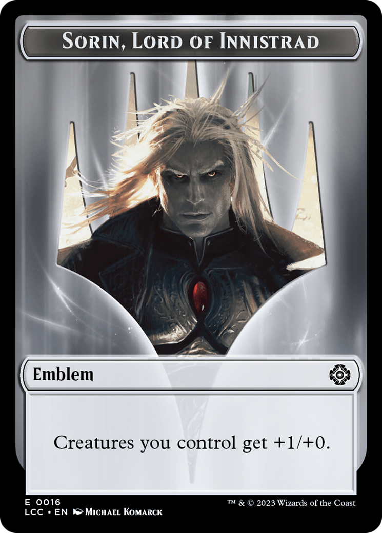 Emblem - Sorin, Lord of Innistrad // Vampire (0004) Double-Sided Token [The Lost Caverns of Ixalan Commander Tokens] | Kessel Run Games Inc. 