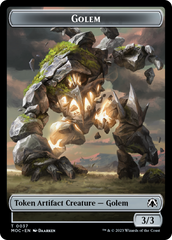 Golem // Clue Double-Sided Token [March of the Machine Commander Tokens] | Kessel Run Games Inc. 