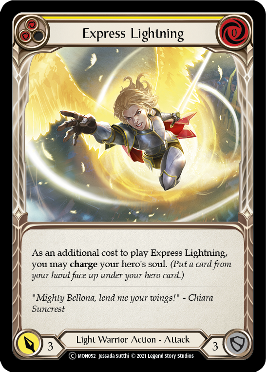 Express Lightning (Yellow) [U-MON052-RF] (Monarch Unlimited)  Unlimited Rainbow Foil | Kessel Run Games Inc. 