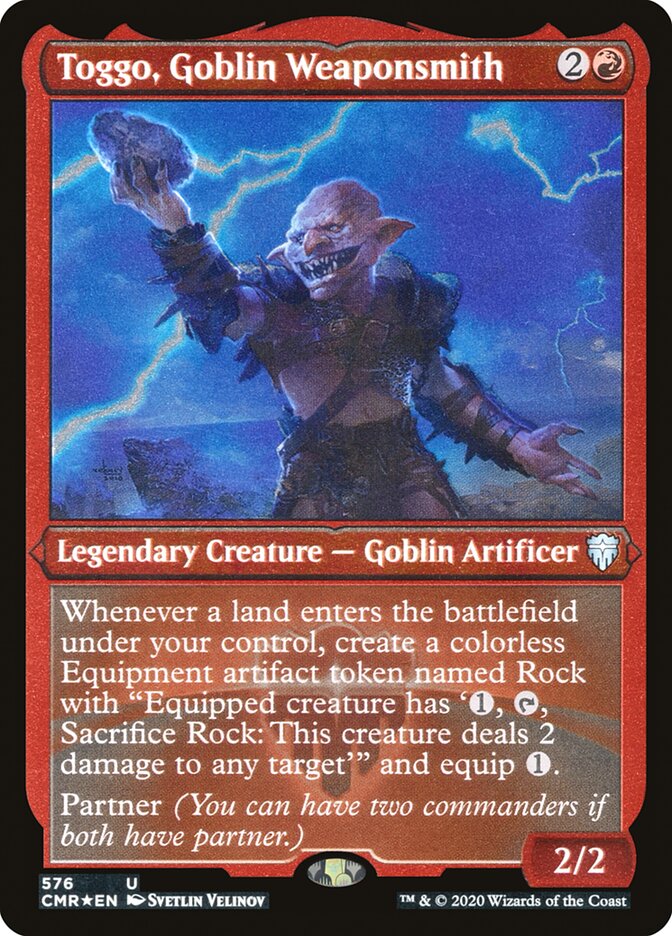 Toggo, Goblin Weaponsmith (Etched) [Commander Legends] | Kessel Run Games Inc. 