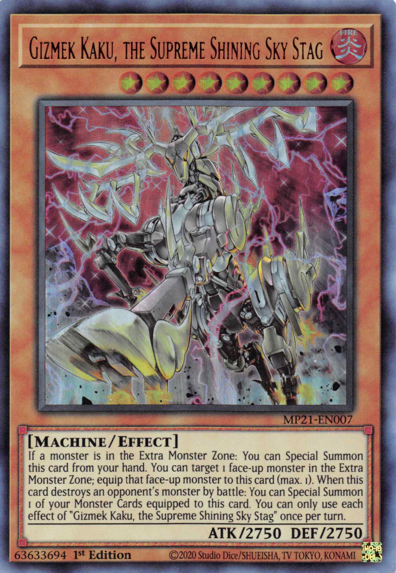 Gizmek Kaku, the Supreme Shining Sky Stag [MP21-EN007] Ultra Rare | Kessel Run Games Inc. 