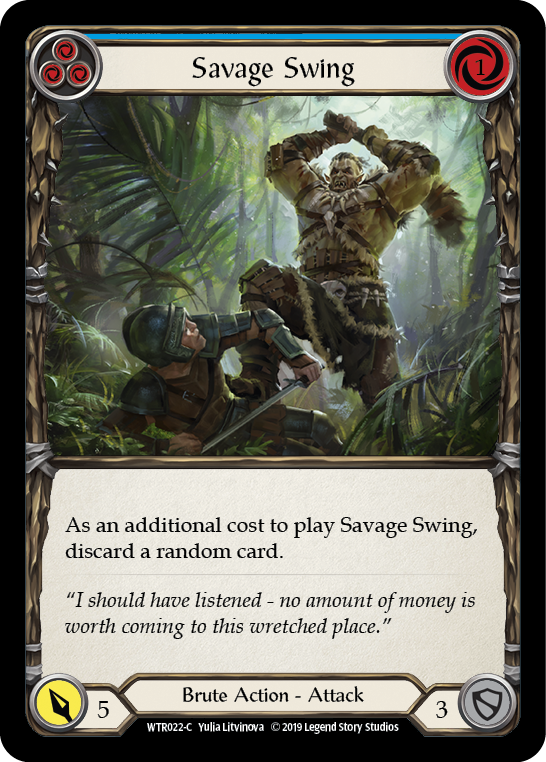 Savage Swing (Blue) [WTR022-C] (Welcome to Rathe)  Alpha Print Normal | Kessel Run Games Inc. 