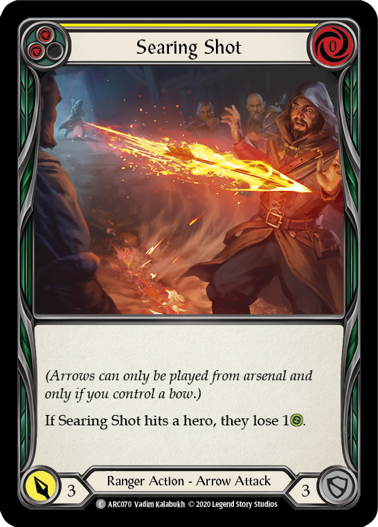 Searing Shot (Yellow) [U-ARC070] (Arcane Rising Unlimited)  Unlimited Rainbow Foil | Kessel Run Games Inc. 