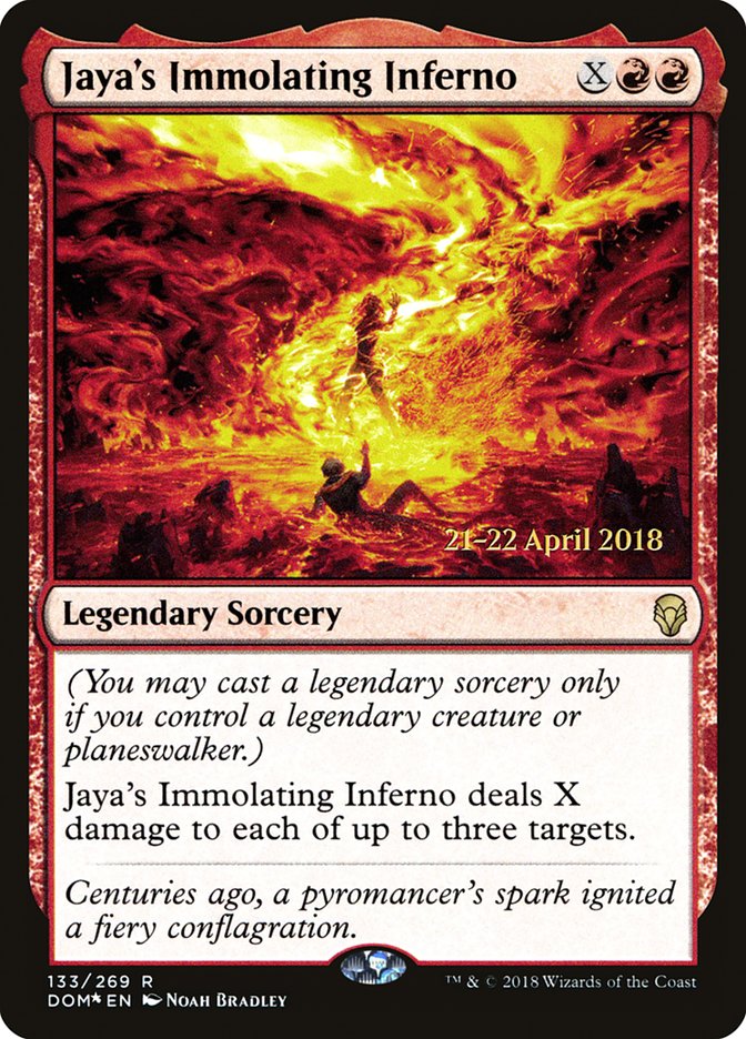 Jaya's Immolating Inferno [Dominaria Prerelease Promos] | Kessel Run Games Inc. 