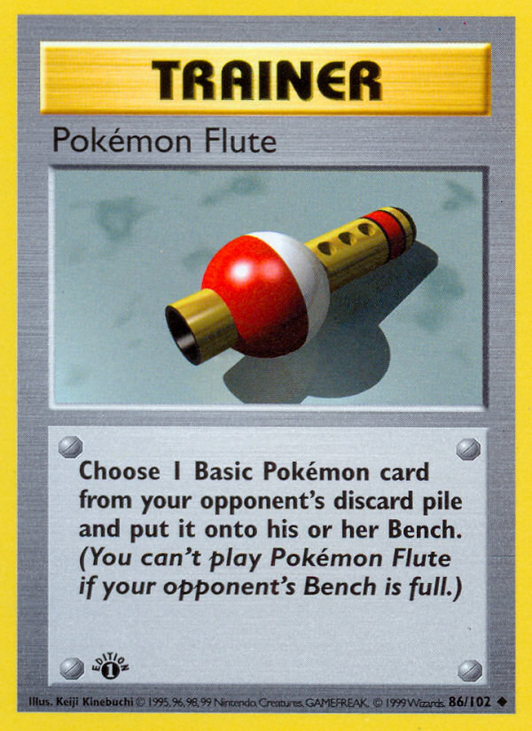 Pokemon Flute (86/102) (Shadowless) [Base Set 1st Edition] | Kessel Run Games Inc. 