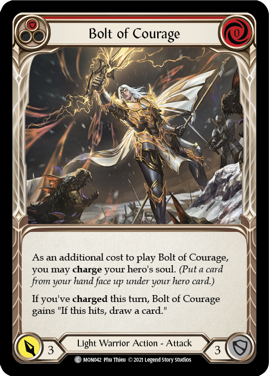 Bolt of Courage (Red) [MON042] (Monarch)  1st Edition Normal | Kessel Run Games Inc. 
