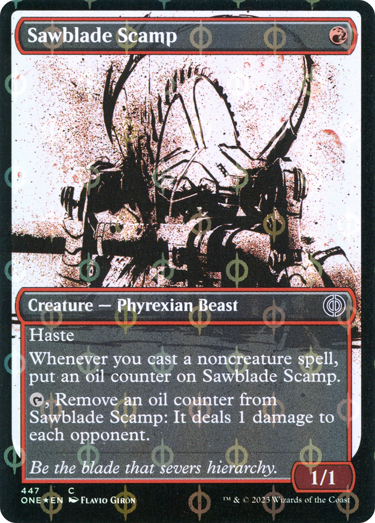 Sawblade Scamp (Showcase Ichor Step-and-Compleat Foil) [Phyrexia: All Will Be One] | Kessel Run Games Inc. 