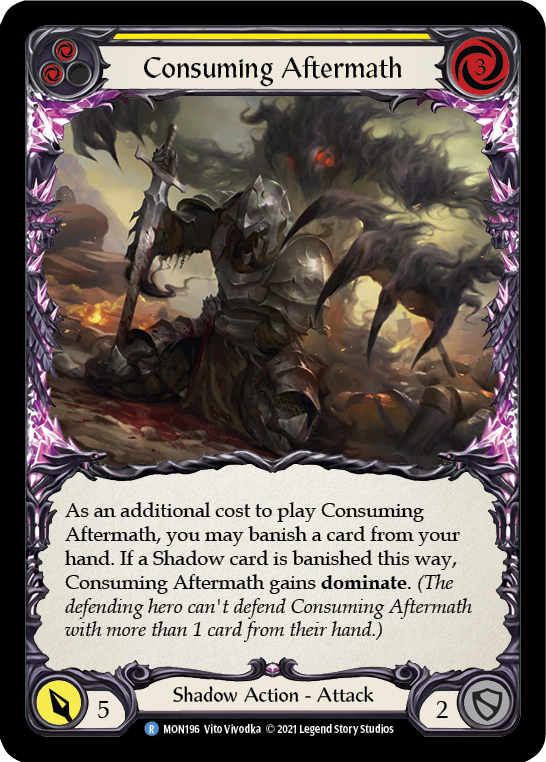 Consuming Aftermath (Yellow) [MON196] (Monarch)  1st Edition Normal | Kessel Run Games Inc. 