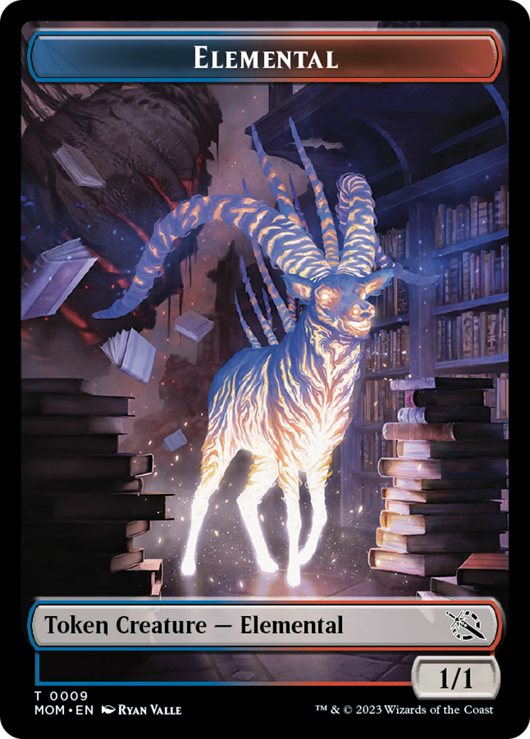 Elemental (9) // Wrenn and Realmbreaker Emblem Double-Sided Token [March of the Machine Tokens] | Kessel Run Games Inc. 