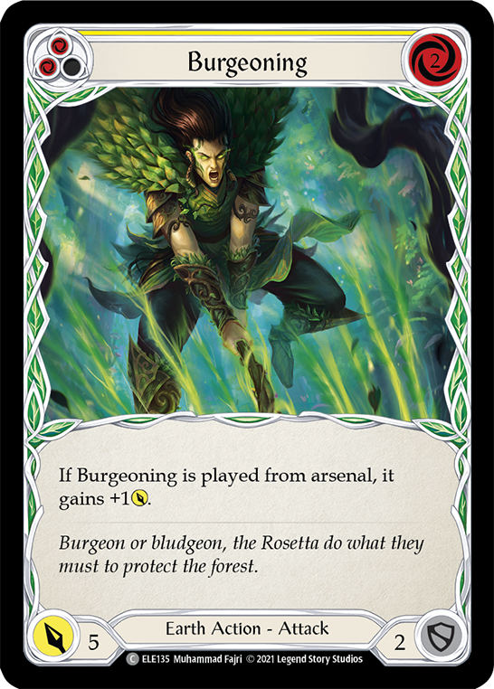 Burgeoning (Yellow) [ELE135] (Tales of Aria)  1st Edition Rainbow Foil | Kessel Run Games Inc. 