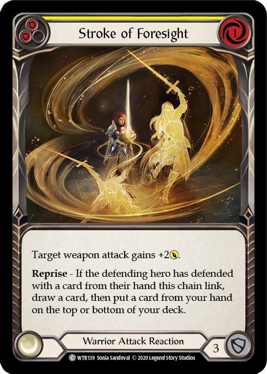 Stroke of Foresight (Yellow) [U-WTR139] (Welcome to Rathe Unlimited)  Unlimited Rainbow Foil | Kessel Run Games Inc. 