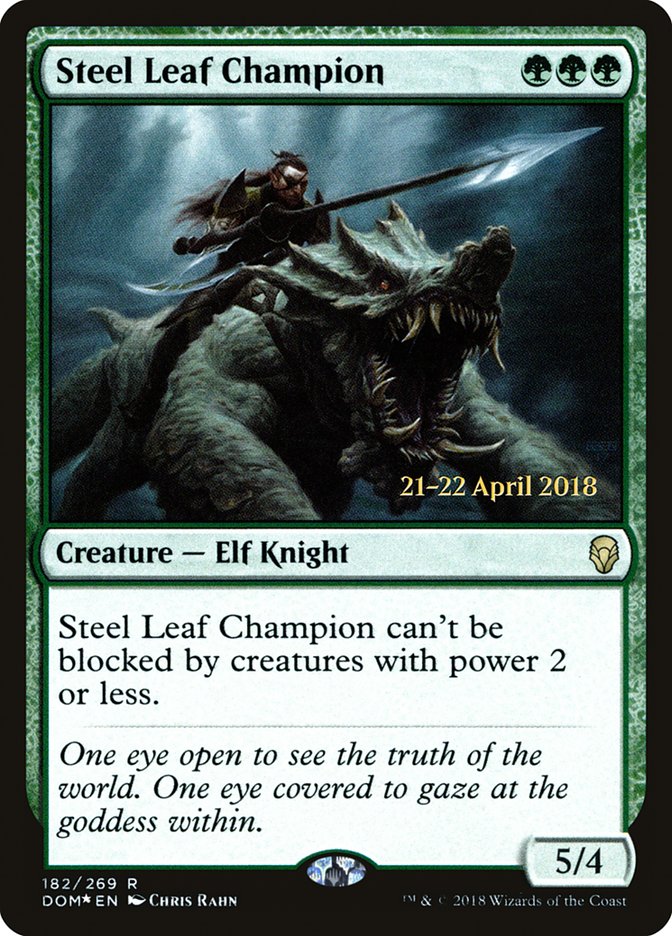 Steel Leaf Champion [Dominaria Prerelease Promos] | Kessel Run Games Inc. 