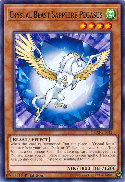 Crystal Beast Sapphire Pegasus [LED2-EN042] Common | Kessel Run Games Inc. 