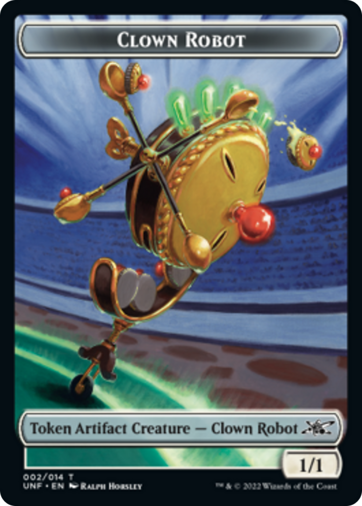 Clown Robot (002) // Treasure (013) Double-Sided Token [Unfinity Tokens] | Kessel Run Games Inc. 