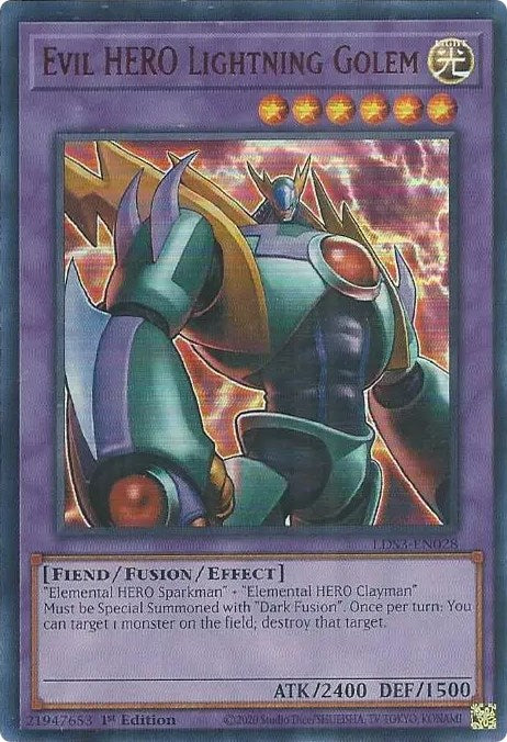 Evil HERO Lightning Golem (Red) [LDS3-EN028] Ultra Rare | Kessel Run Games Inc. 